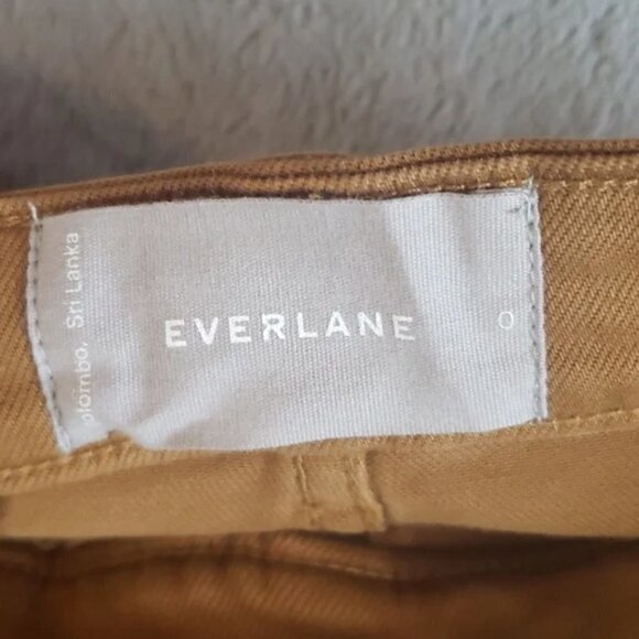 Everlane Pants 0 Denim Straight Leg Cropped Jean Golden Brown Neutral Minimalist - Picture 13 of 15